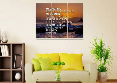 Psalm 62:1-2 Canvas Wall Art Print